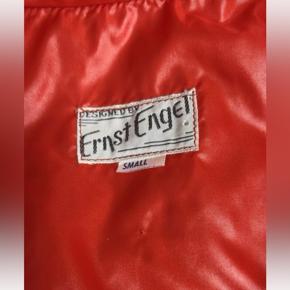 Vintage Ernst Engel Designer Red Nylon Windbreaker Jacket Men's S - Picture 4 of 6